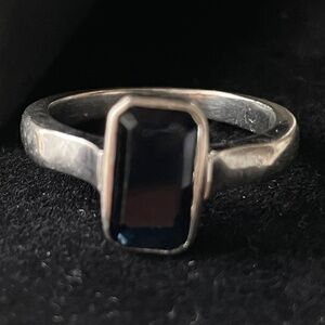 Emerald sapphire set in silver